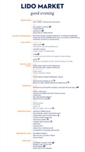 Typical Lido Market Dinner Menu - Fifteen